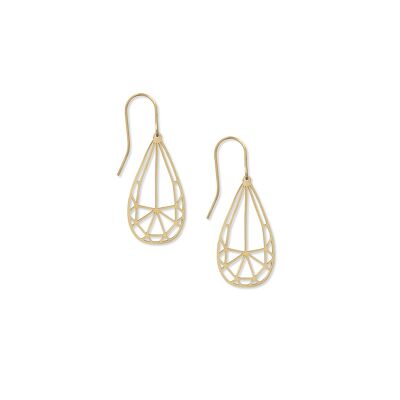 Teardrop Drop Earrings - 18k Gold Plate