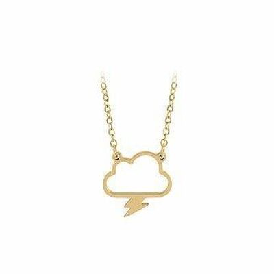 Lightning Bolt Cloud Pendant - 18kt Gold Plate