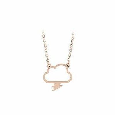 Lightning Bolt Cloud Pendant - 18kt Rose Gold Plate