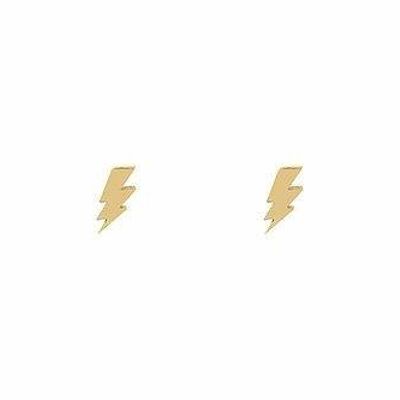 Lightning Bolt Stud Earrings - 18kt Gold Plate