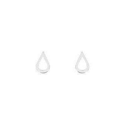Rain Drop Stud Earrings - Polished stainless steel