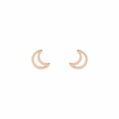 Moon Stud Earrings - 18kt Rose Gold Plate