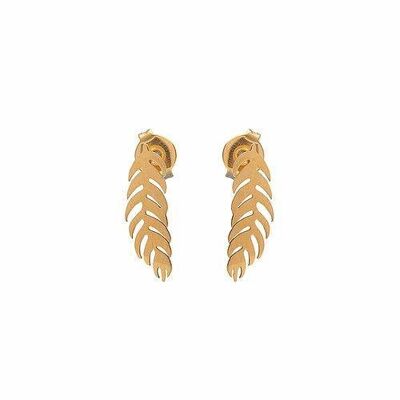 Feather Stud Earrings - 18kt Gold Plate