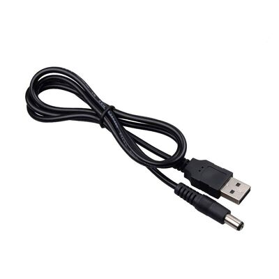 Cable de carga de proyector - Entrada USB/salida DC - Longitud 1,5 m - Negro - Ideal para proyector LENSO