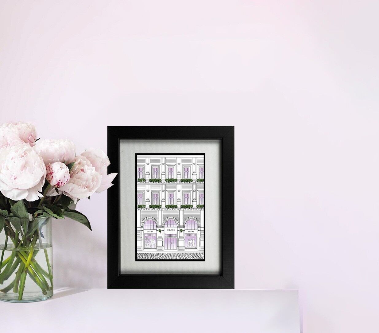 Window Shopping- J'adore Framed Print
