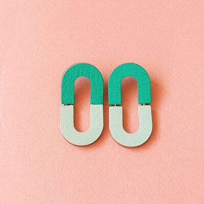 Boucles d'oreilles bella duo menthe