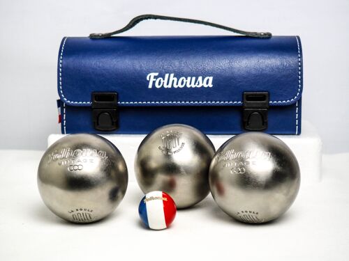 Kit de Pétanque Folhousa X Obut (Bleu Marine - Horizontal)