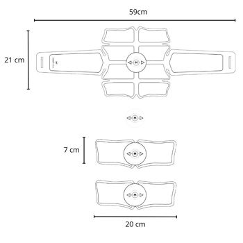 Ceinture Abdominale MASSFORCE - 1 large ceinture +2 stimulateurs - 3 contrôleurs USB - 10 niveaux d’intensité - 14 patchs inclus 15