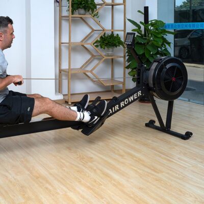 Massforce Pro Air Rower - Indoor Rower - Sistema di Frenatura Magnetica - 15 Livelli di Resistenza - Silenzioso - Display LCD con Bluetooth