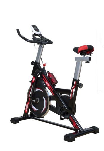 Massforce Pro Vélo Spinning - Vélo d'appartement - Entraînement cardio - Siège réglable - Écran LCD - Silencieux 6