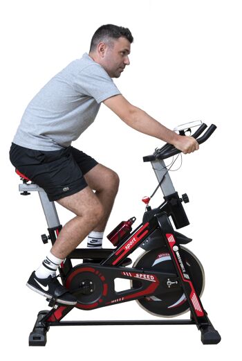 Massforce Pro Vélo Spinning - Vélo d'appartement - Entraînement cardio - Siège réglable - Écran LCD - Silencieux 3