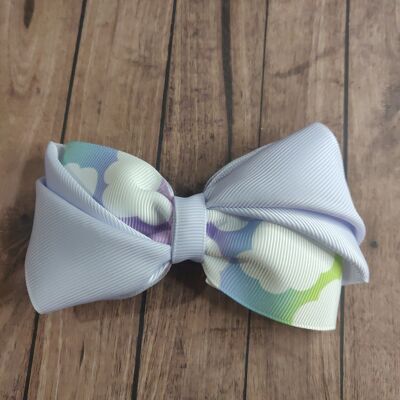 Purple clouds hair bow