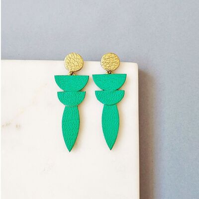 Boucles d'oreilles gala menthe uni