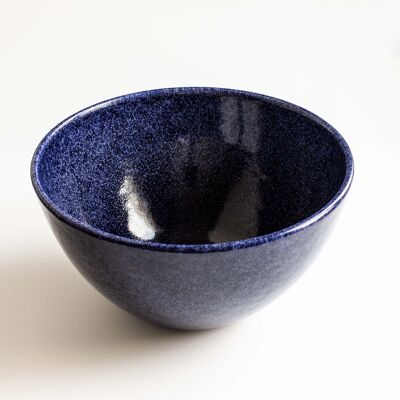 Navy blue ceramic salad bowl