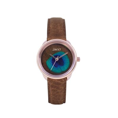 Women's watch PLUME ROSEGOLD brown (leather)
