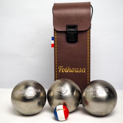 Folhousa X OBUT Petanque Kit (Blu Navy - Verticale)