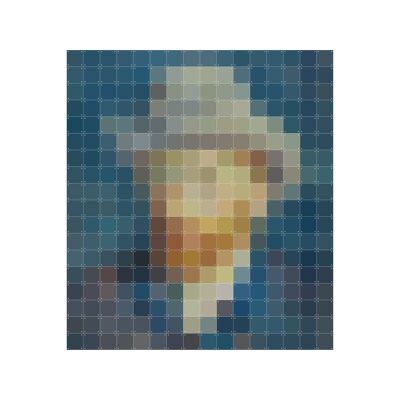 IXXI - Van Gogh Petrol Pixel XL - Wandkunst - Poster - Wanddekoration