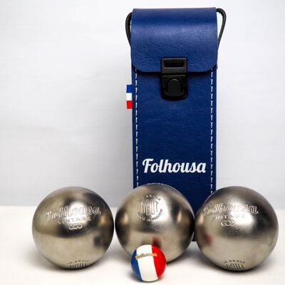 Kit de Pétanque Folhousa X Obut (Bleu Marine - Vertical