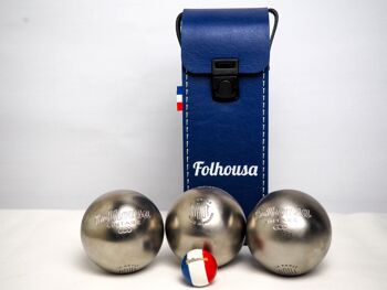 Kit de Pétanque Folhousa X Obut (Bleu Marine - Vertical 1