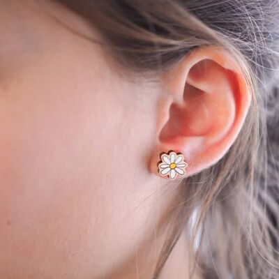 Daisy Wooden Earrings