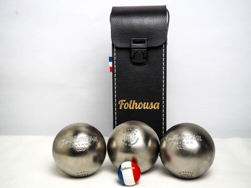 Kit de Pétanque Folhousa X Obut (Noir - Vertical