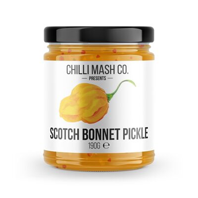 Scotch Bonnet Chilli Pickle - Sottaceto al peperoncino stile indiano fermentato - Produzione britannica - 190 ml