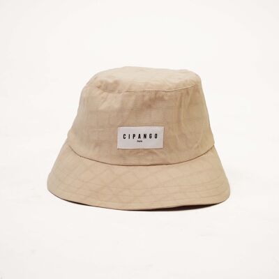 Cremefarbener Safari-Bucket-Hat