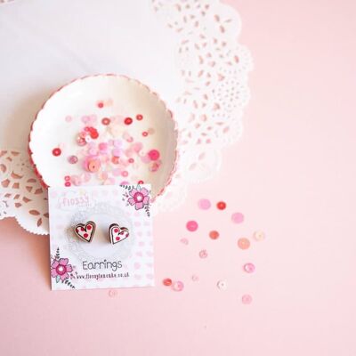 Love Heart Wooden Earrings