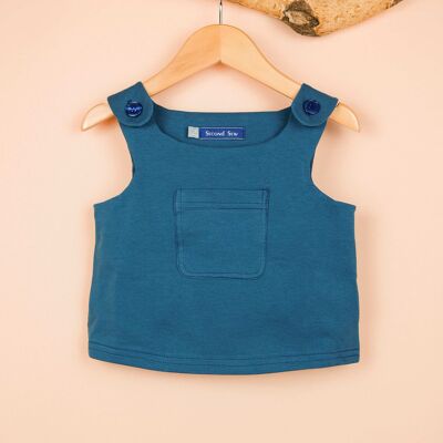 Camiseta de Tirantes 100% Algodón Oeko Tex Azul Bebé