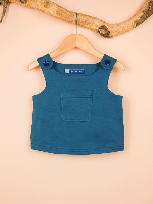 Débardeur 100% Coton Oeko Tex Bleu Enfant