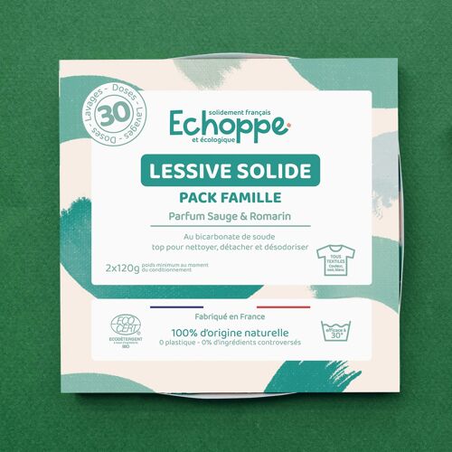 Lessive solide - Sauge & Romarin pack famille