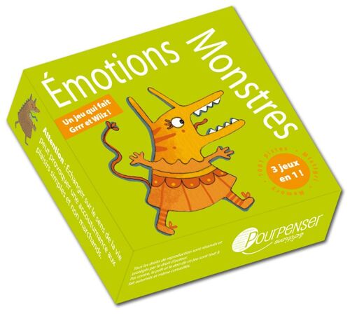 Jeu Emotions Monstres - 54 cartes boîte cloche (vert)