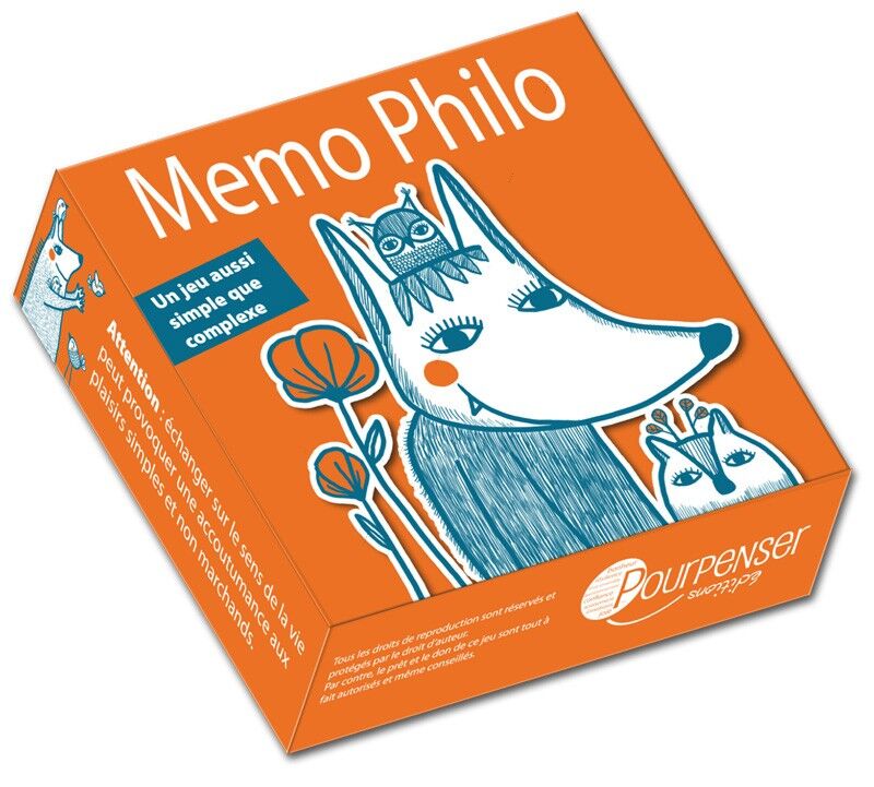 Memo Philo game - 54 cards in bell box (orange)