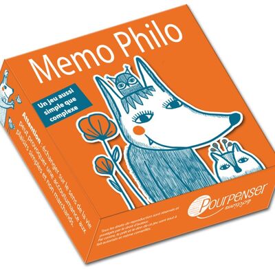 jeu Memo Philo - 54 cartes en boîte cloche (orange)