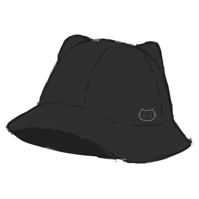 Cat bucket hat - Black - Medium