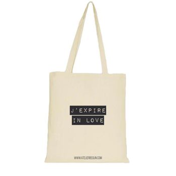 Tote Bag "J'expire in love" 1