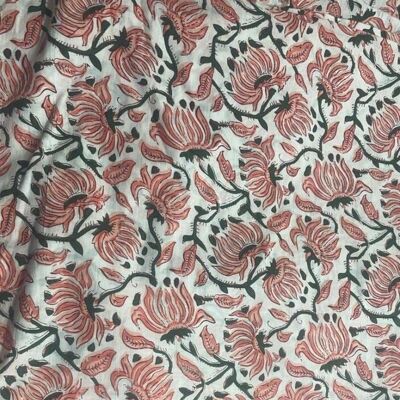 Cami Floral Tissu Imprimé À La Main 10m