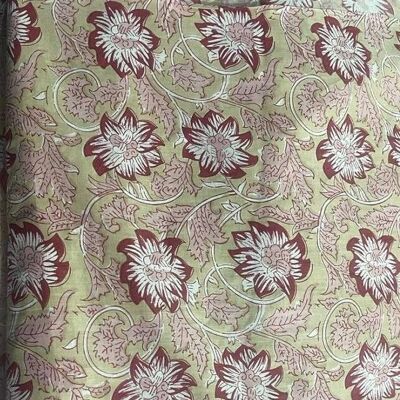 Garden Lawn Floral Handprinted Fabric 10m