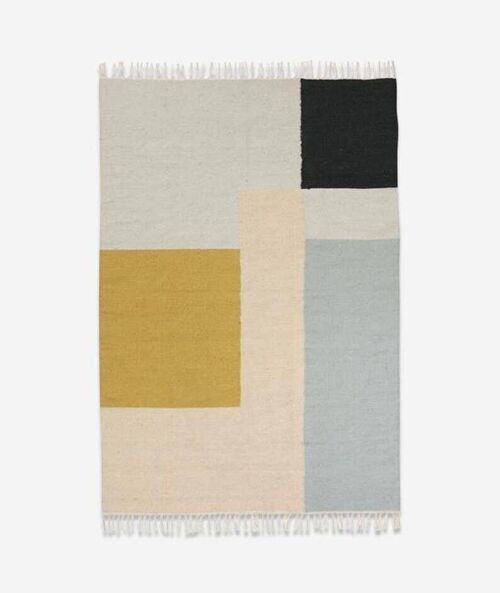 Handmade Block Art Rug 5x8  ( Set of 3)
