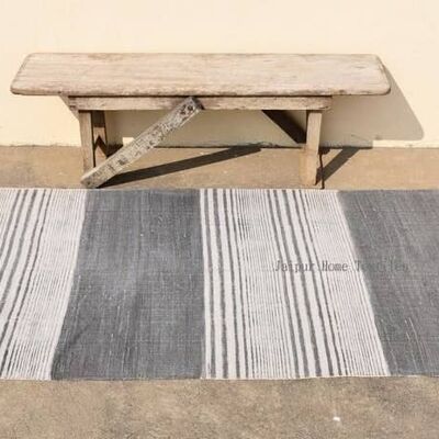 Handgefertigter Teppich mit grauen Streifen, 5 x 8 (3er-Set)
