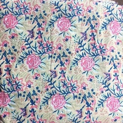 Isla Floral Handprinted Fabric 10 mts