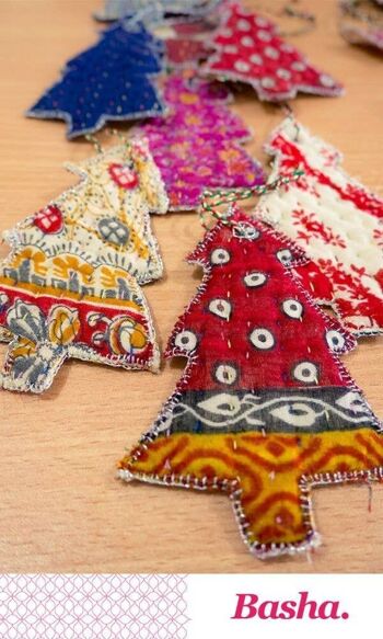 Lot de 50 décorations de Noël Kantha 2