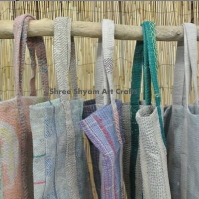 Kantha Tote Bags Set di 10 assortiti