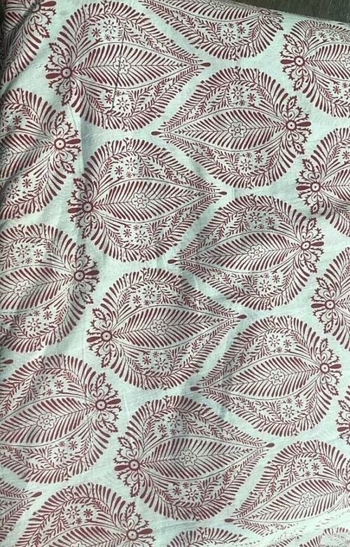 Leafy Floral Handprinted Fabric 10 mts