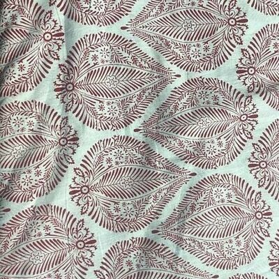 Leafy Floral Handprinted Fabric 10 mts