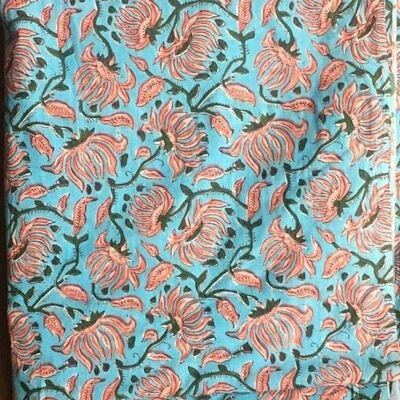 Olivia Floral Handprinted Fabric 10 mts