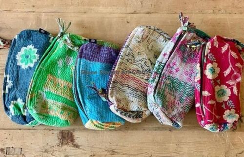 Upcycled Kantha Pouch - Set of 10