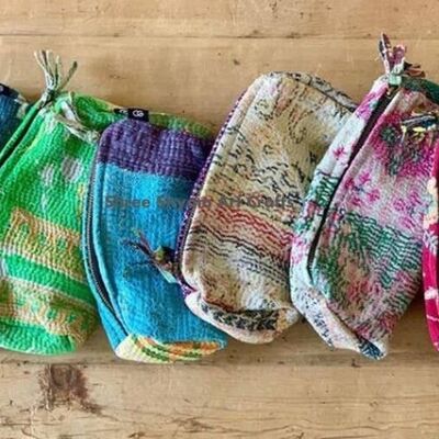 Upcycled Kantha Pouch - Set of 10