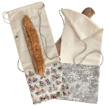 Sac à pain long, 4 baguettes, anses sac à dos, coloris au choix 5