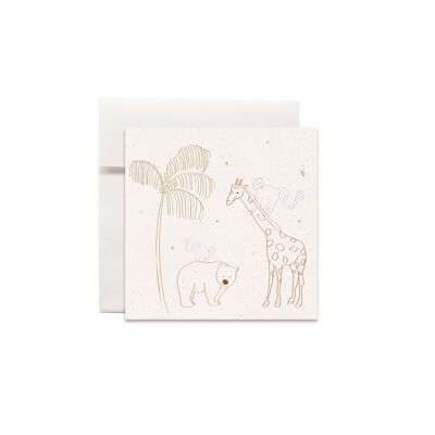 Mini cartes de voeux petites illustrations Animal Gang